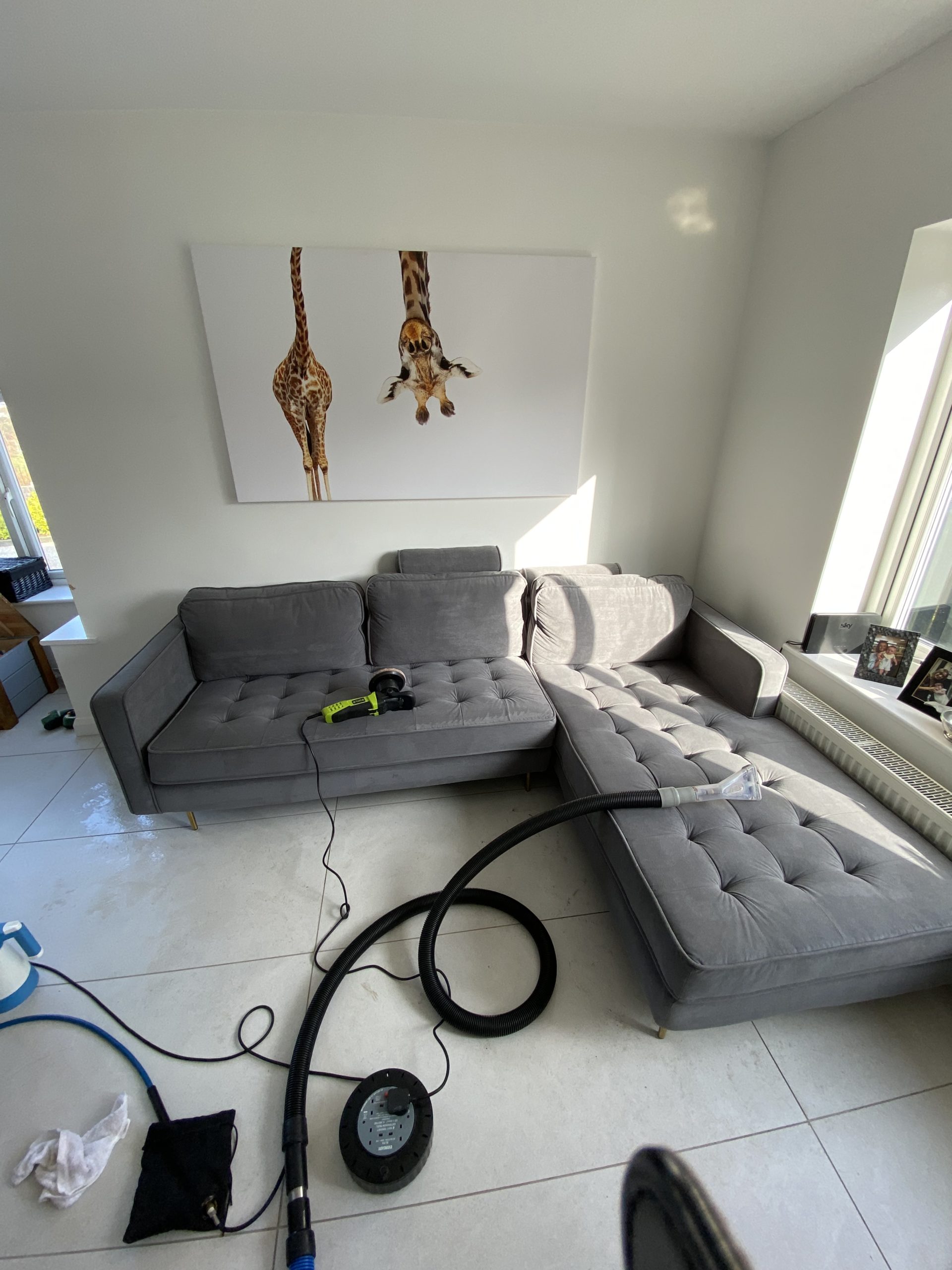 L shaped sofa cleaning