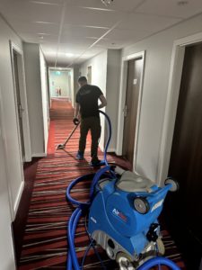 Hotel corridor carpet cleaning in Leeds