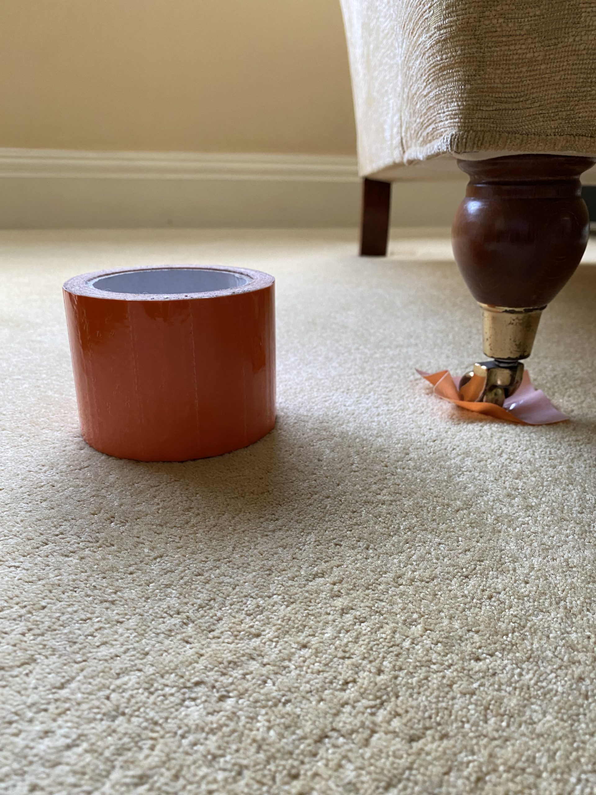 Protective tape for carpet cleaning