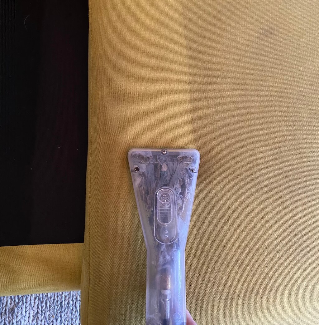 Upholstery cleaning side by side